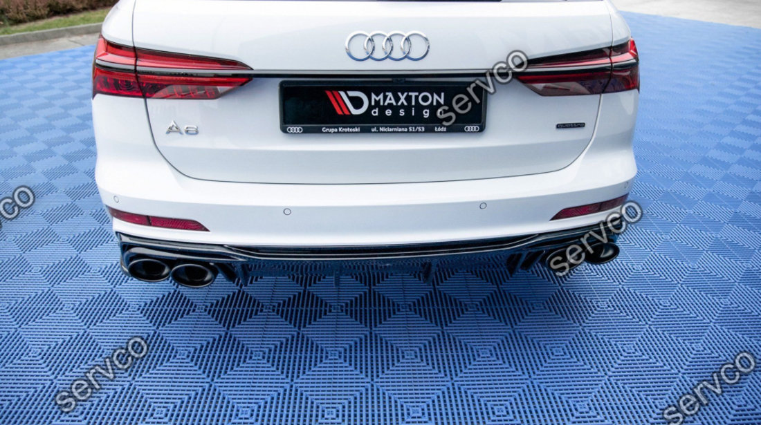 Prelungire difuzor bara spate plus imitatii evacuare finala Audi A6 C8 S-Line 2018- v6 - Maxton Design