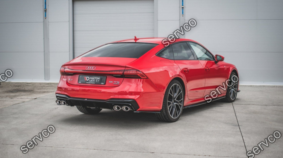 Prelungire difuzor bara spate plus imitatii evacuare finala Audi A7 C8 S-Line 2017- v4 - Maxton Design