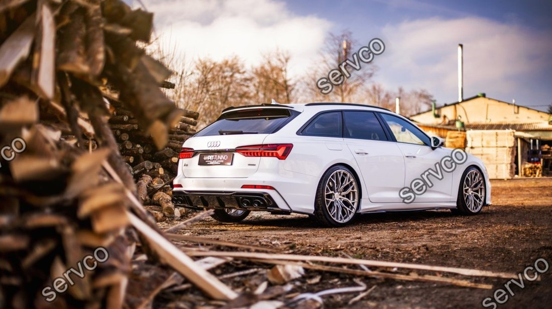 Prelungire difuzor bara spate plus imitatii evacuare finala Audi A6 C8 S-Line 2018- v6