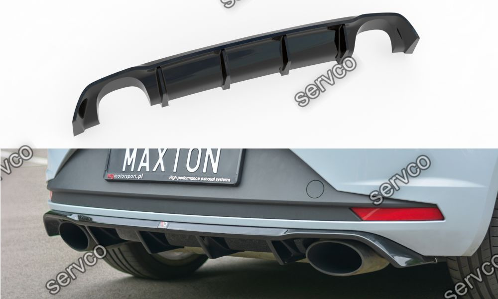Prelungire difuzor bara spate Seat Leon Mk3 Cupra 2014-2016 v12 - Maxton Design