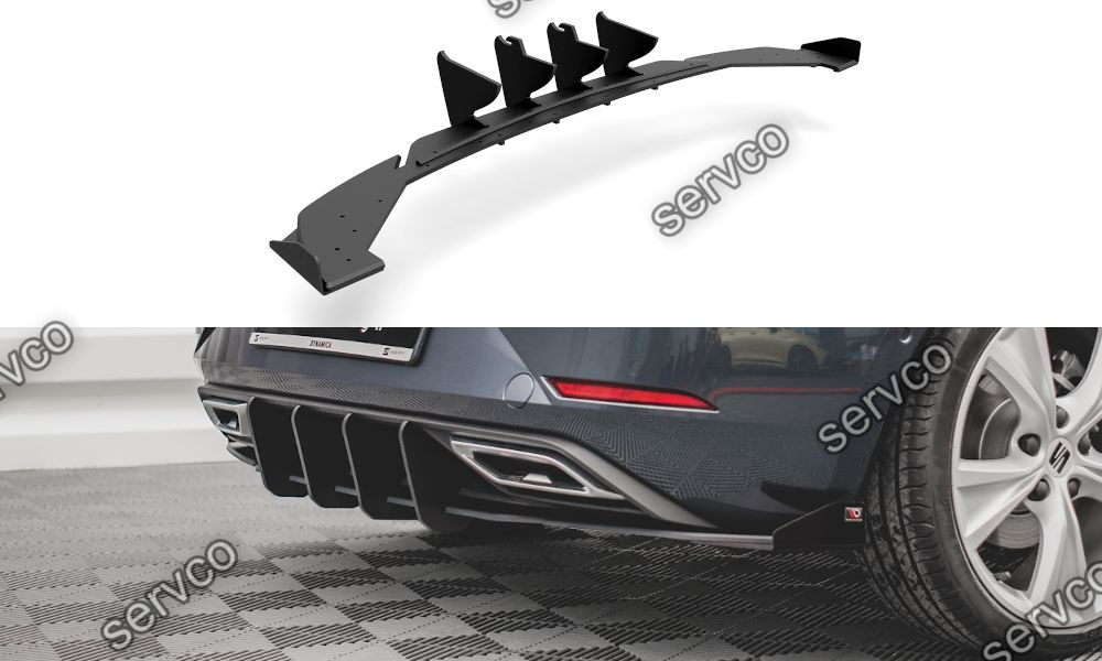 Prelungire difuzor bara spate si flapsuri Seat Leon FR Hatchback Mk4 2020- v25 - Maxton Design