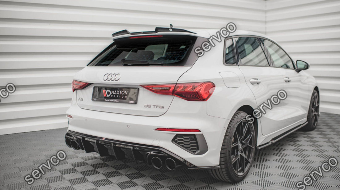 Prelungire difuzor bara spate si imitatii evacuare Audi A3 S-Line Sportback 8Y 2020- v14 - Maxton Design