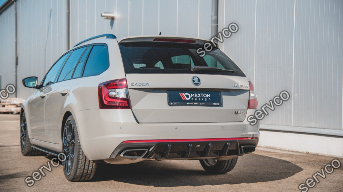 Prelungire difuzor bara spate Skoda Octavia Mk3 RS 2013- v5 - Maxton Design