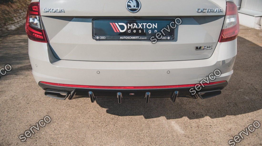 Prelungire difuzor bara spate Skoda Octavia Mk3 RS 2013- v5 - Maxton Design