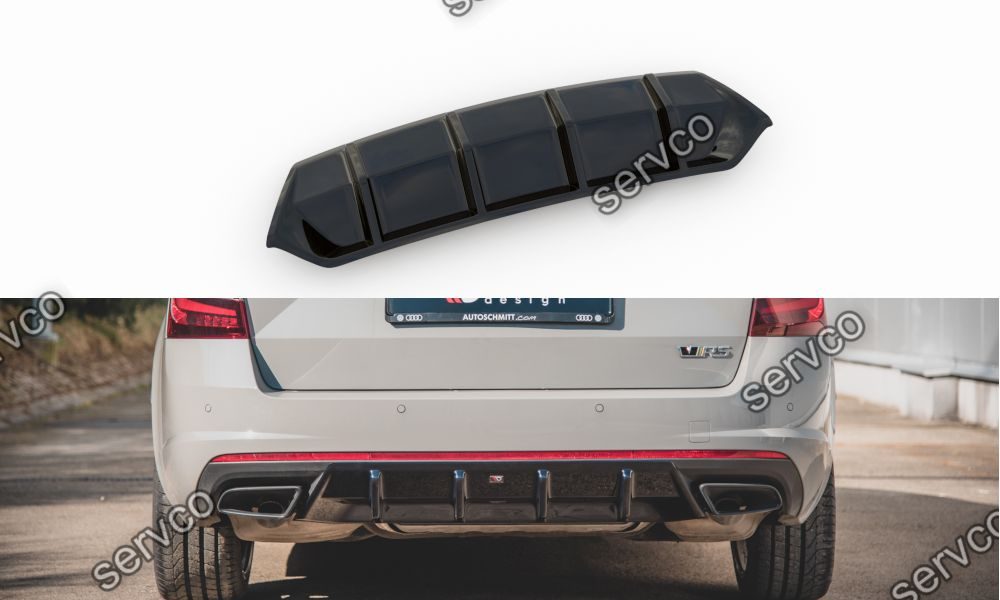 Prelungire difuzor bara spate Skoda Octavia Mk3 RS 2013- v5 - Maxton Design