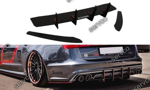 Prelungire difuzor splitter bara spate Audi A6 S6 C7 Avant CNC 2015-2018 v7 - Maxton Design