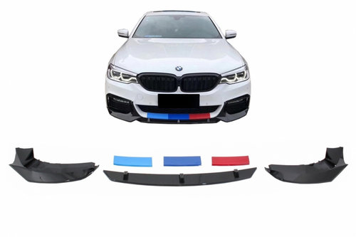 Prelungire Lip Bara Fata Compatibil Cu Bmw Seria 5 G30 / G31 2017→ M5 Design Negru Lucios FBSBMG30...