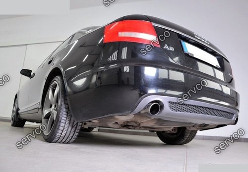 Prelungire lip buza Sline tuning sport bara spate Audi A6 C6 S6 Rs6 Sedan Limuzina 2004-2008 v3