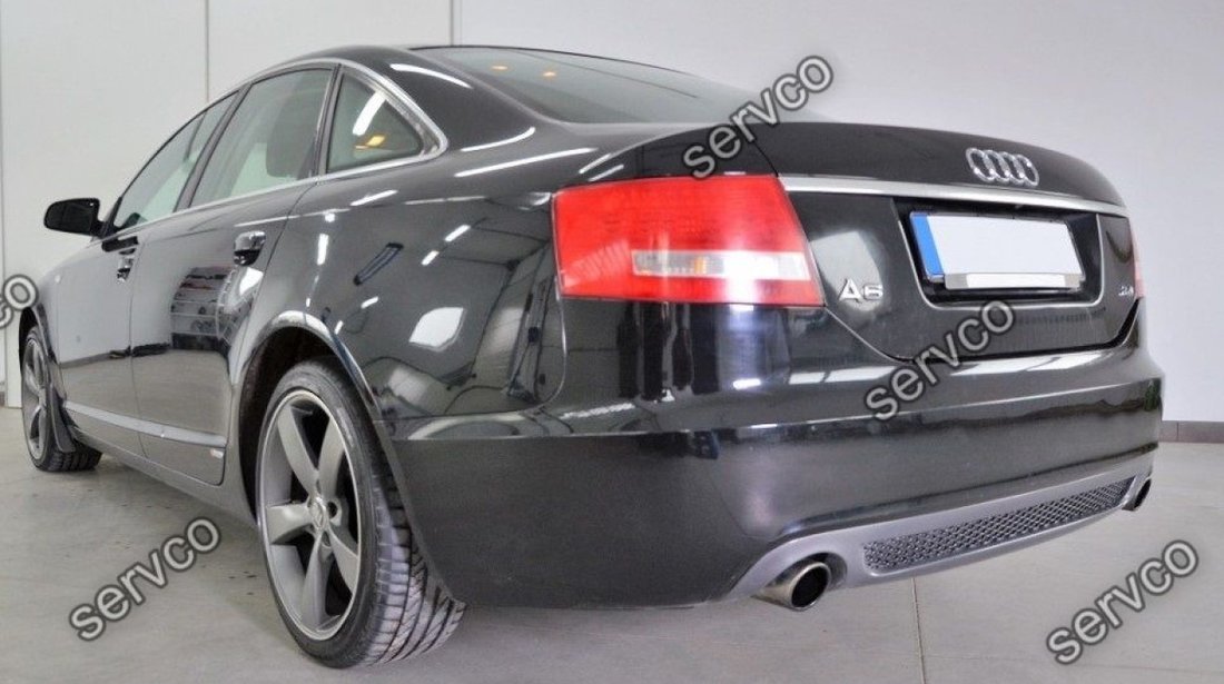 Prelungire lip buza Sline tuning sport bara spate Audi A6 C6 S6 Rs6 Sedan Limuzina 2004-2008 v3