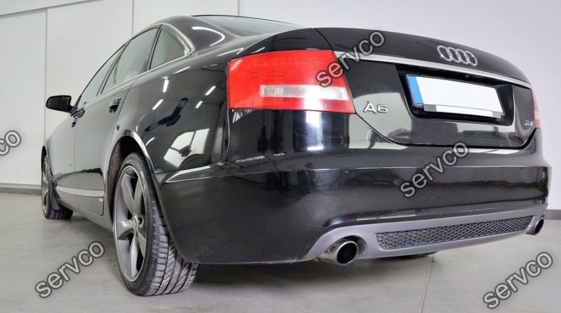 Prelungire lip buza Sline tuning sport bara spate Audi A6 C6 S6 Rs6 Sedan Limuzina 2004-2008 v3