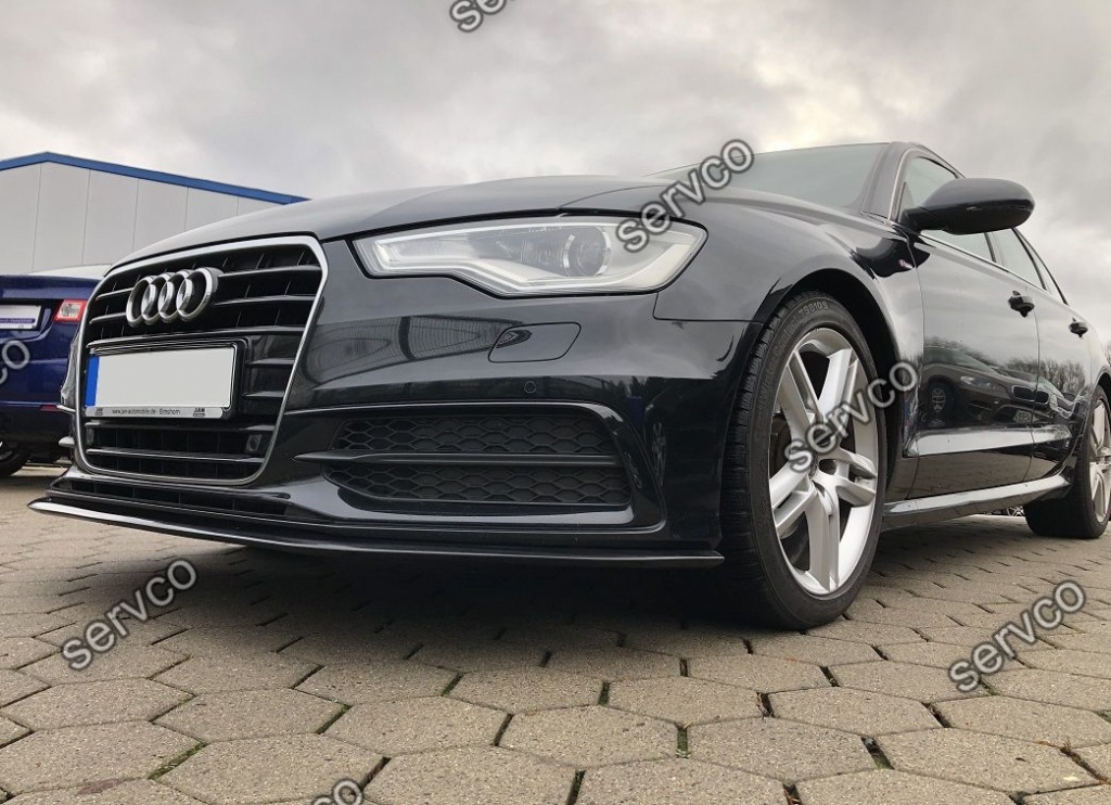 Prelungire lip buza splitter tuning bara fata Audi A6 C7 S-line 2012-2014 v4