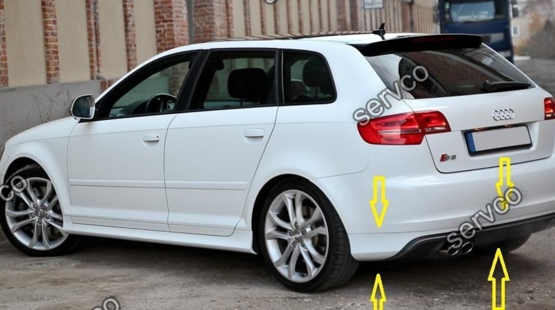 Prelungire lip buza tuning sport bara spate Audi A3 8P Sportback S3 S line 2005-2008 v2