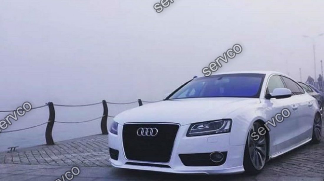 Prelungire lip Sline Votex tuning sport bara fata Audi A5 Coupe Cabrio S5 RS5 2007-2012 v2