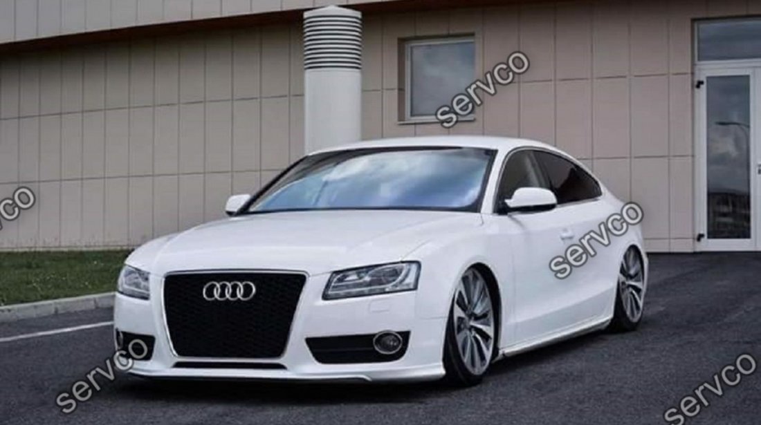 Prelungire lip Sline Votex tuning sport bara fata Audi A5 Coupe Cabrio S5 RS5 2007-2012 v2