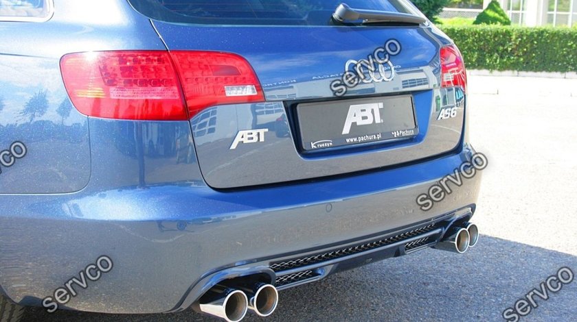 Prelungire ornament ABT Sline tuning sport bara spate Audi A6 C6 4F Avant RS6 S6 2004-2008 v1