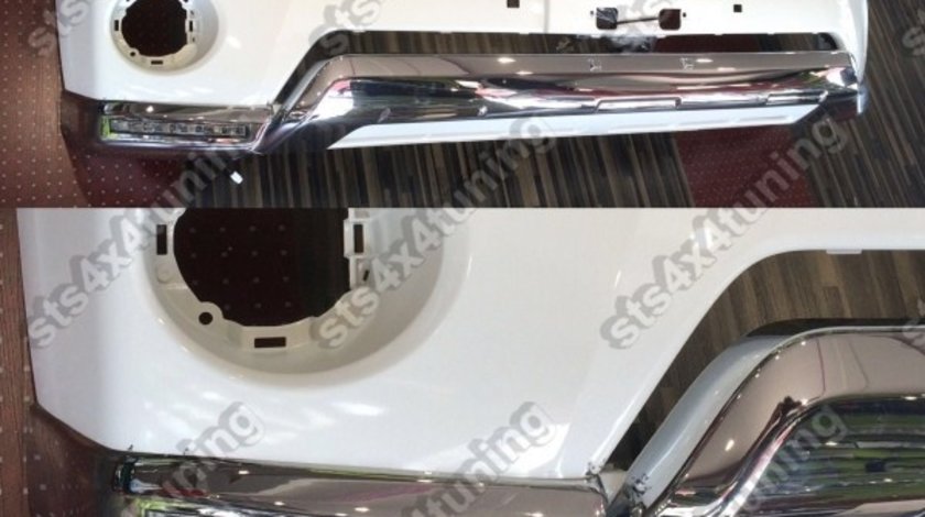 PRELUNGIRE ORNAMENT BARA FATA CROM CU LUMINI DE ZI-DRL TOYOTA LAND CRUISER PRADO FJ150 2014-20177