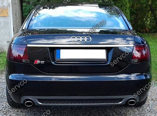 Prelungire Sline lip evacuare tuning sport bara spate Audi A6 C6 S6 Rs6 Limuzina 2004-2008 v3