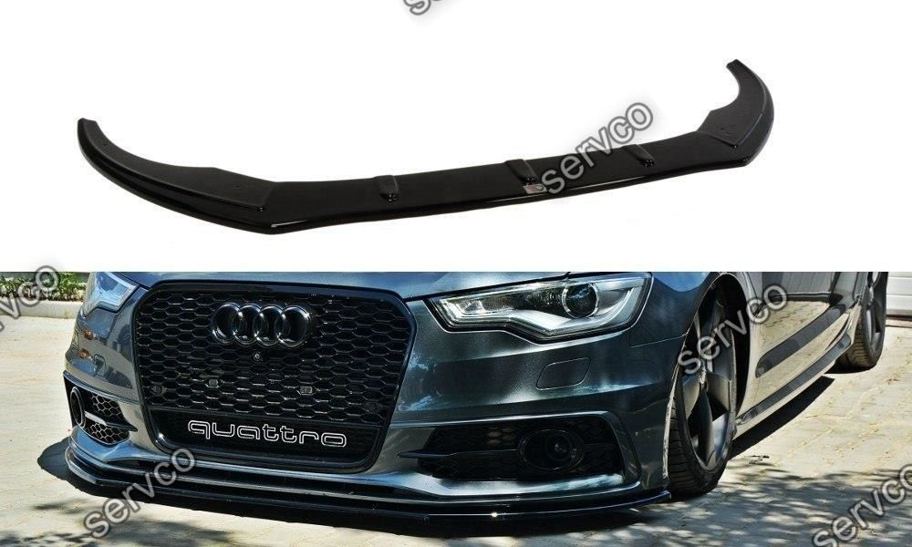 Prelungire splitter bara fata Audi A6 C7 4G S-Line 2011-2014 v4 - Maxton Design