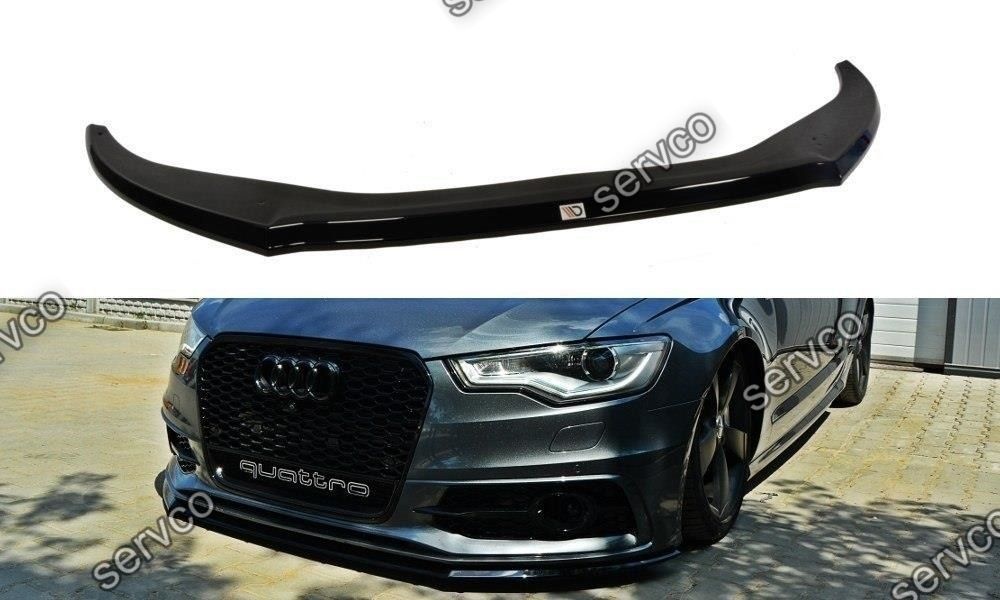 Prelungire splitter bara fata Audi A6 C7 4G S-Line 2011-2014 v3 - Maxton Design