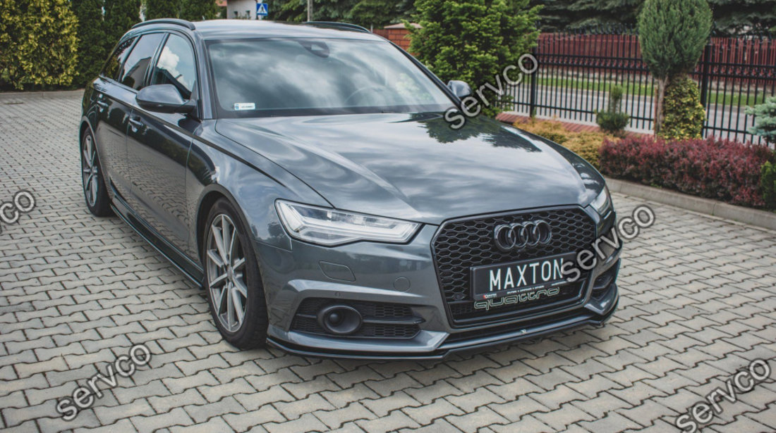 Prelungire splitter bara fata Audi A6 S6 C7 S line Sedan Avant Facelift 2014-2017 v9 - Maxton Design