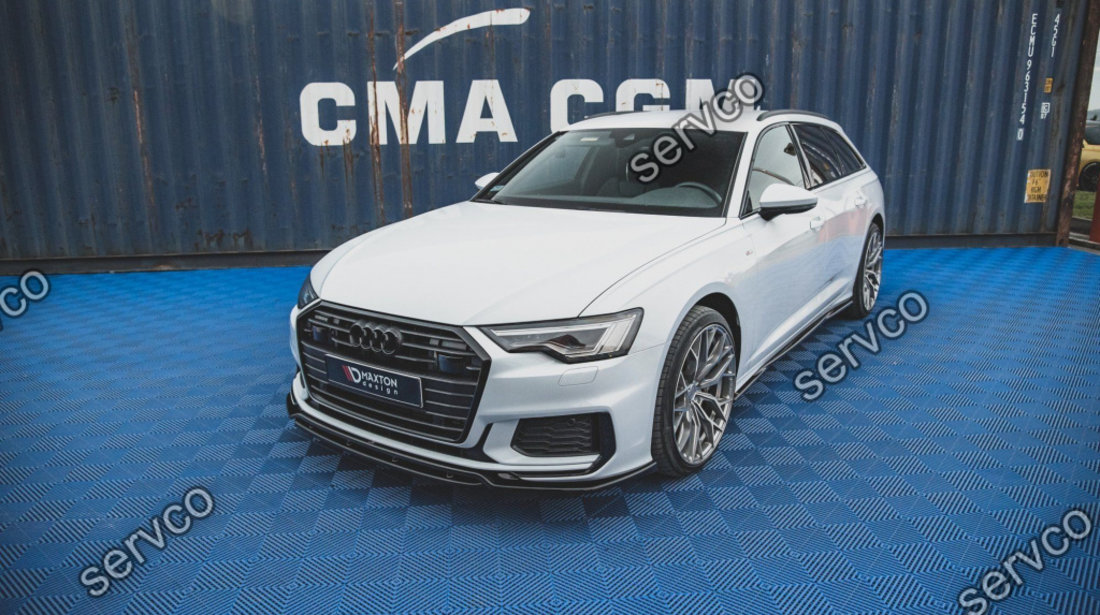 Prelungire splitter bara fata Audi A6 S6 C8 S-Line 2019- v6 - Maxton Design