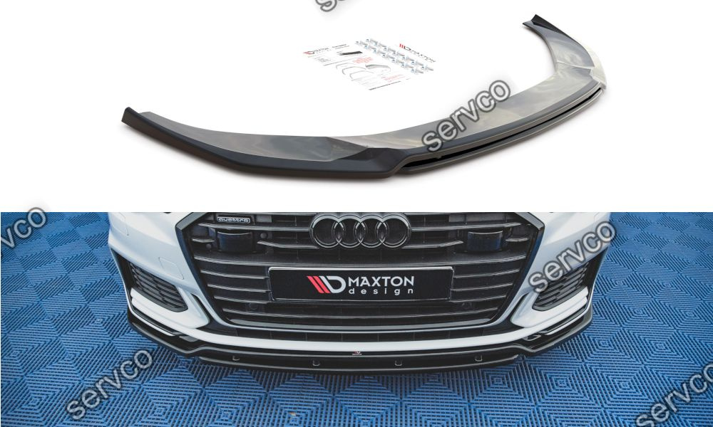 Prelungire splitter bara fata Audi A6 S6 C8 S-Line 2019- v6 - Maxton Design