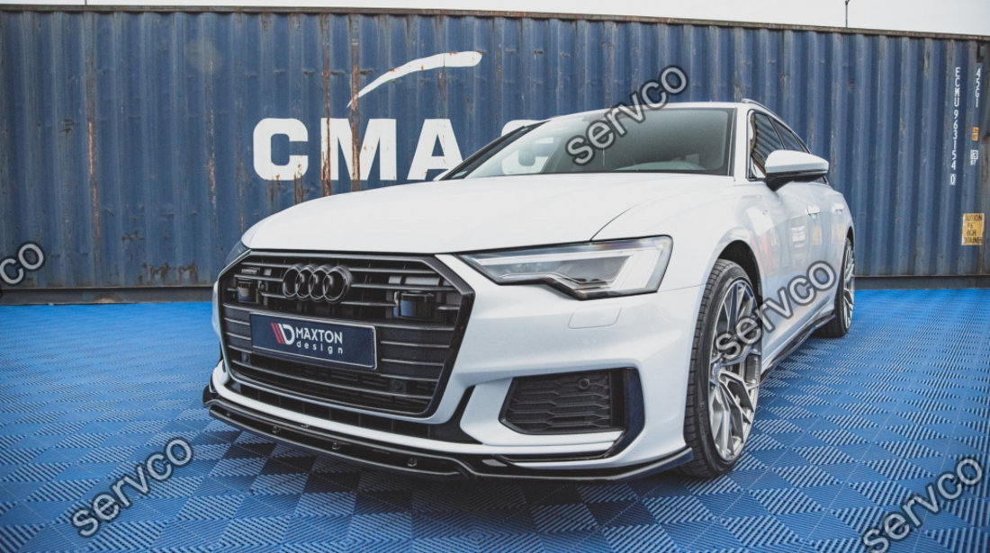 Prelungire splitter bara fata Audi A6 S6 C8 S-Line 2019- v6 - Maxton Design