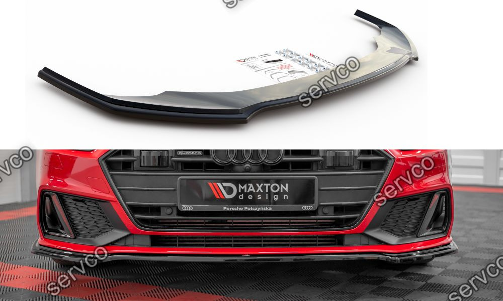 Prelungire splitter bara fata Audi A7 C8 S-Line 2017- v1 - Maxton Design