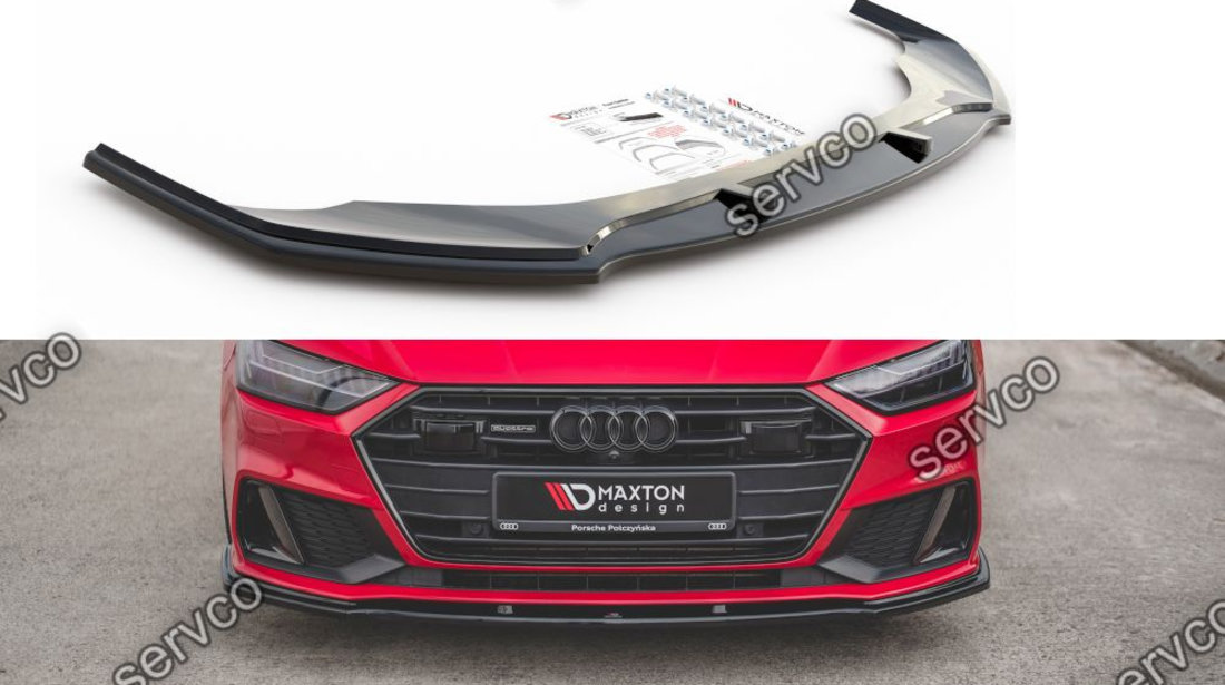 Prelungire splitter bara fata Audi A7 C8 S-Line 2017- v2 - Maxton Design