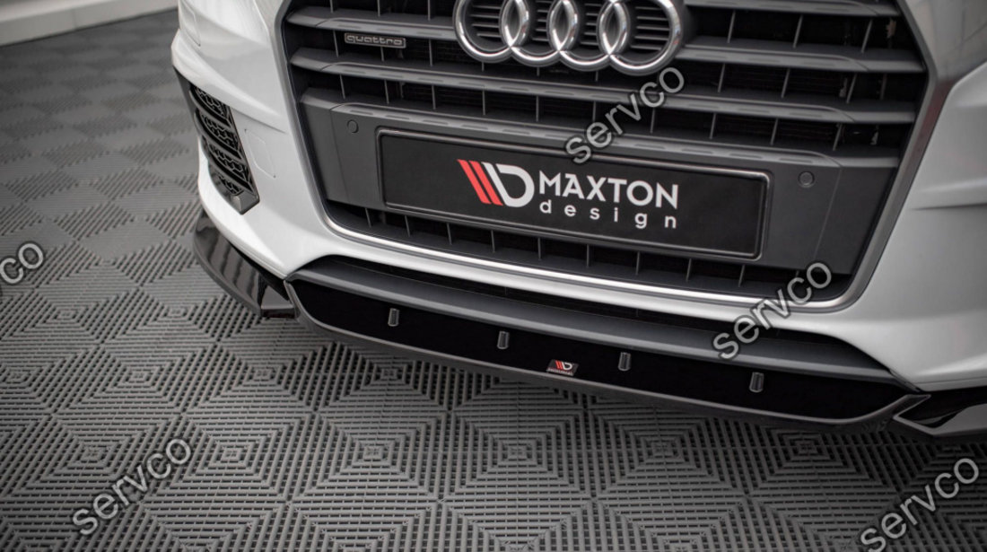 Prelungire splitter bara fata Audi Q3 S-Line 8U Facelift 2014-2018 v1 - Maxton Design