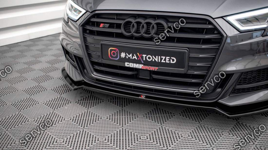 Prelungire splitter bara fata Audi S3 Sportback 8V Facelift 2016-2019 v16 - Maxton Design