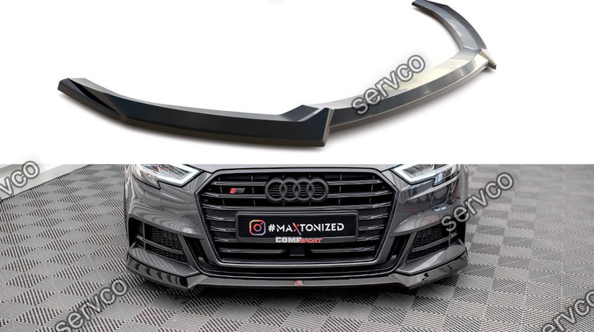 Prelungire splitter bara fata Audi S3 Sportback 8V Facelift 2016-2019 v17 - Maxton Design