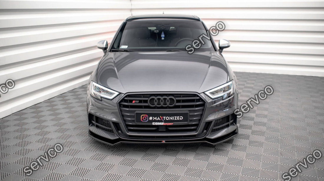 Prelungire splitter bara fata Audi S3 Sportback 8V Facelift 2016-2019 v16 - Maxton Design