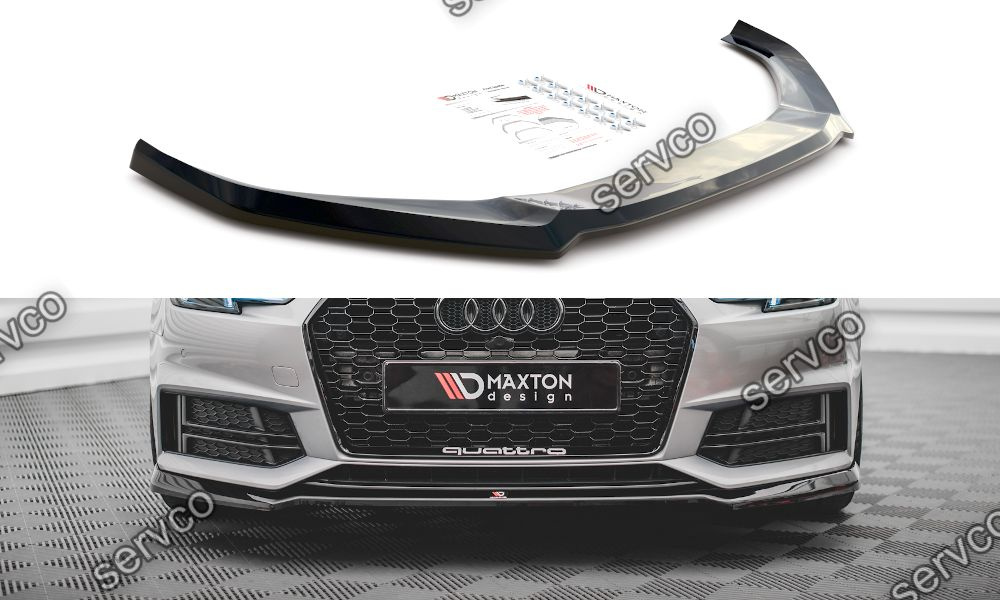 Prelungire splitter bara fata Audi S4 A4 S-Line B9 2015-2019 v11 - Maxton Design