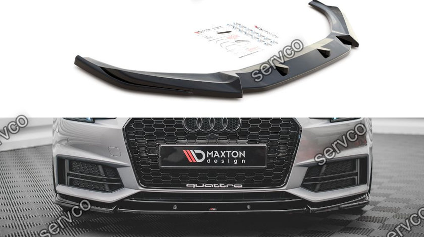 Prelungire splitter bara fata Audi S4 A4 S-Line B9 2015-2019 v10 - Maxton Design