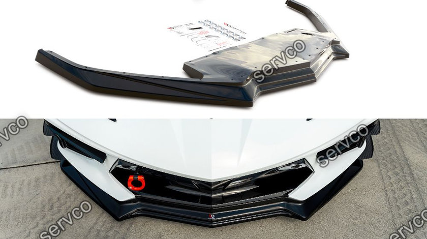 Prelungire splitter bara fata Chevrolet Corvette C8 2020- v1 - Maxton Design