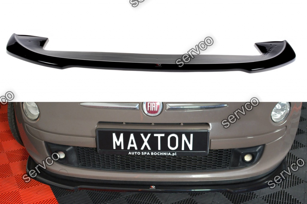 Prelungire splitter bara fata Fiat 500 Hatchback 2007-2014 v3 - Maxton Design