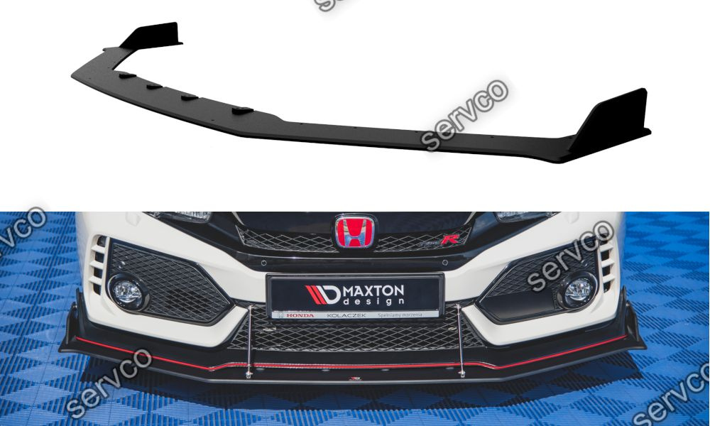 Prelungire splitter bara fata Honda Civic X Type-R 2017- v13 - Maxton Design