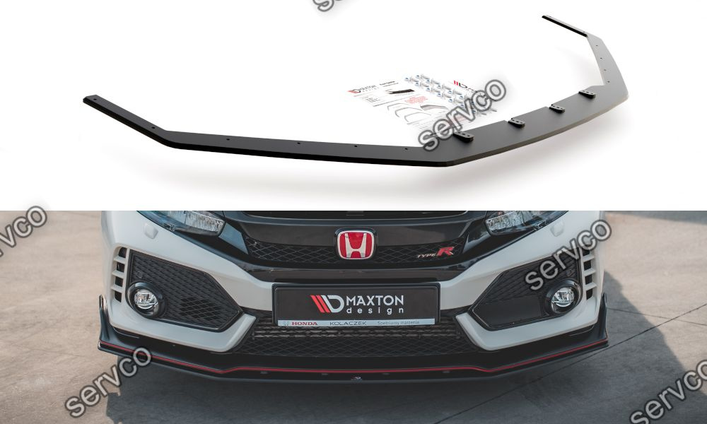 Prelungire splitter bara fata Honda Civic X Type-R 2017- v14 - Maxton Design