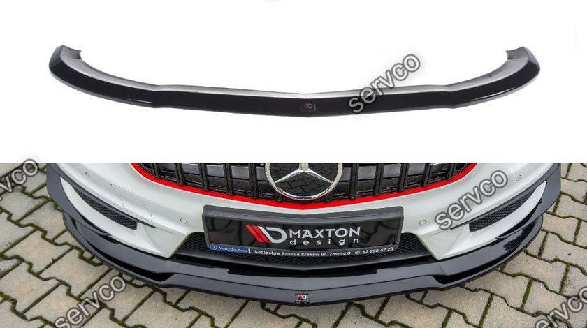 Prelungire splitter bara fata Mercedes A Class W176 A45 AMG 2013-2015 v4 - Maxton Design