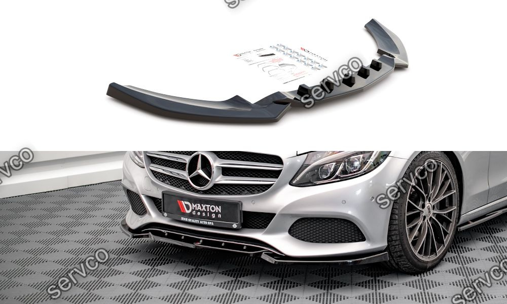 Prelungire splitter bara fata Mercedes C Class W205 2014-2018 v6 - Maxton Design