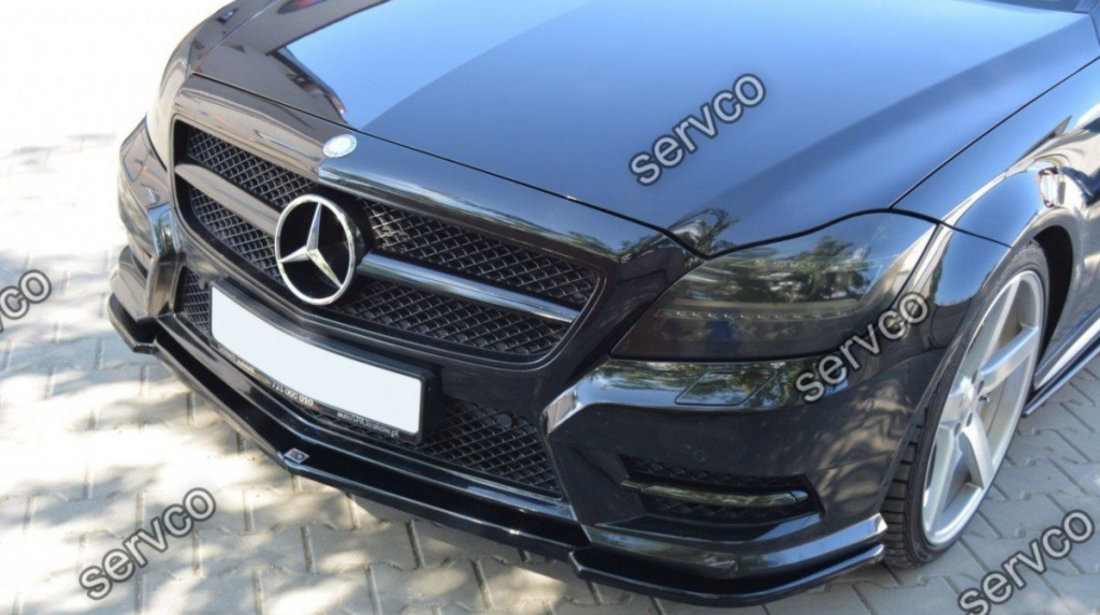 Prelungire splitter bara fata Mercedes CLS C218 Amg Line 2011-2014 v2 - Maxton Design