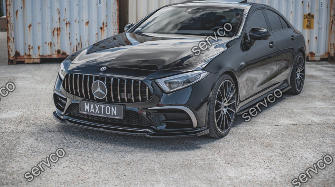 Prelungire splitter bara fata Mercedes CLS C257 AMG-Line 2018- v3 - Maxton Design