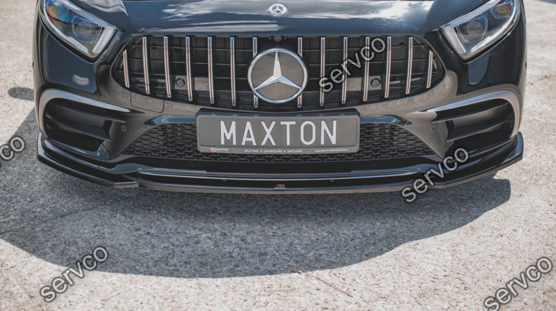 Prelungire splitter bara fata Mercedes CLS C257 AMG-Line 2018- v3 - Maxton Design