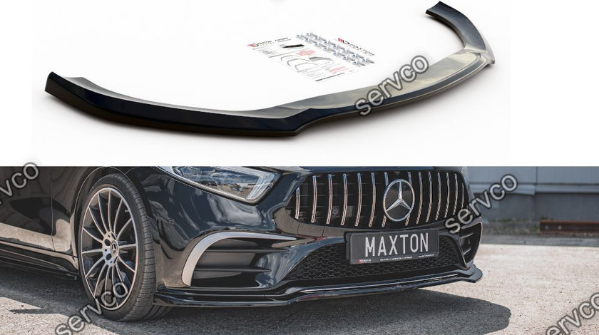 Prelungire splitter bara fata Mercedes CLS C257 AMG-Line 2018- v1 - Maxton Design