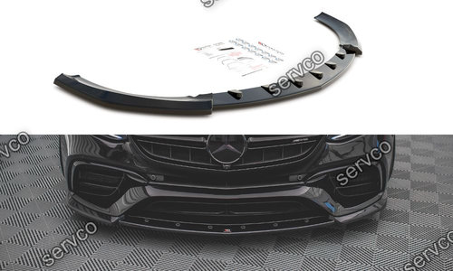 Prelungire splitter bara fata Mercedes E Class S213 W213 E63 AMG Estate Sedan 2017-2021 v7 - Maxton ...