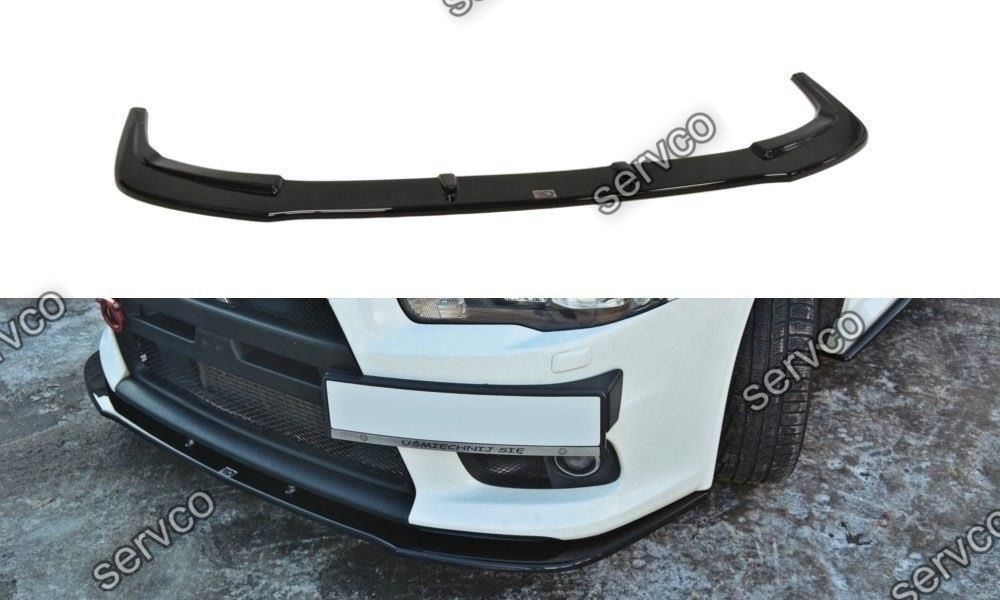Prelungire splitter bara fata Mitsubishi Lancer Evo X 2007-2015 v4 - Maxton Design