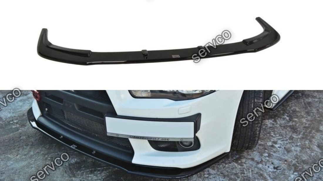 Prelungire splitter bara fata Mitsubishi Lancer Evo X 2007-2015 v4 - Maxton Design