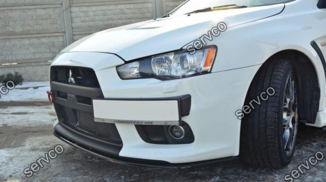 Prelungire splitter bara fata Mitsubishi Lancer EVO X 2007-2015 v5 - Maxton Design