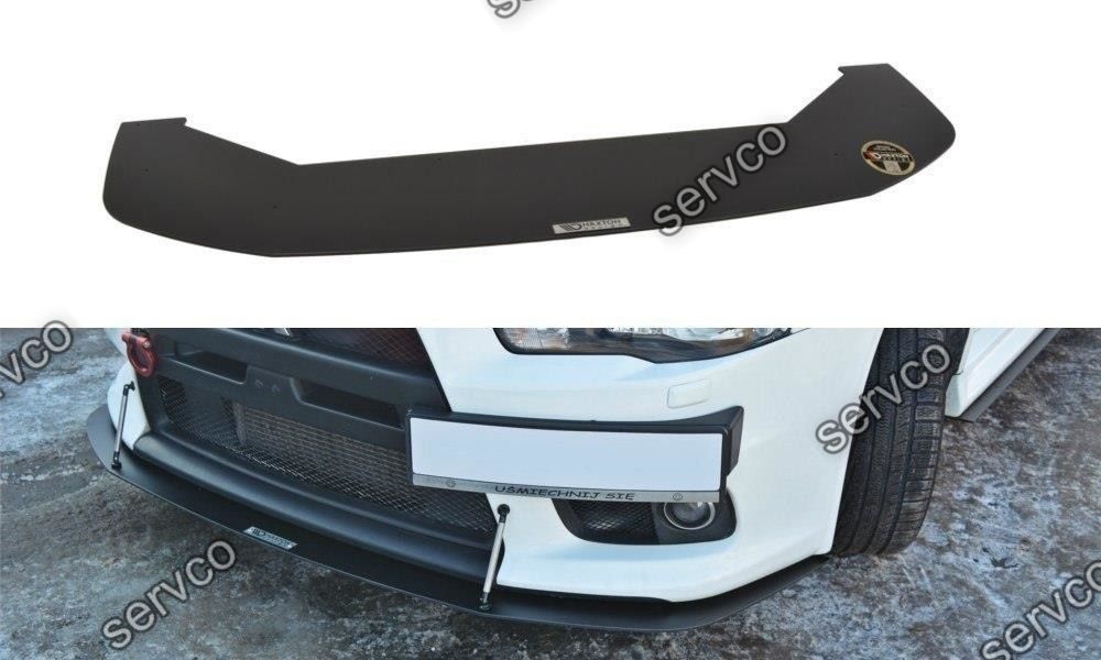 Prelungire splitter bara fata Mitsubishi Lancer EVO X 2007-2015 v2 - Maxton Design